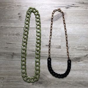 Vintage Long Chunky Chain Necklaces Bakelite?